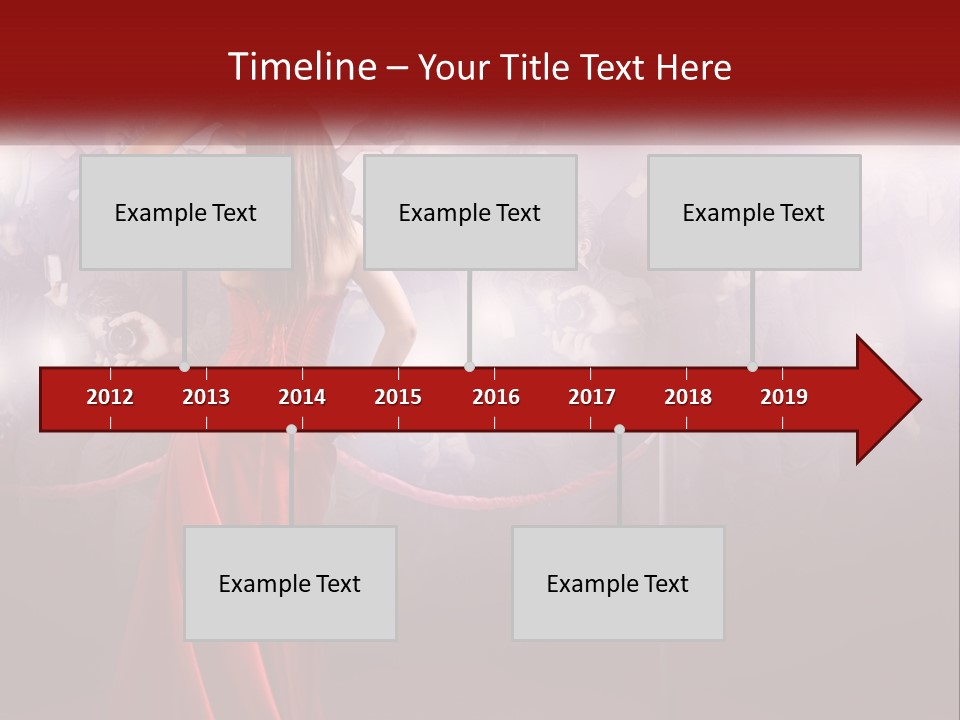 A Woman In A Red Dress Standing In Front Of A Crowd PowerPoint Template