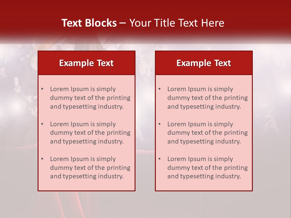 A Woman In A Red Dress Standing In Front Of A Crowd PowerPoint Template