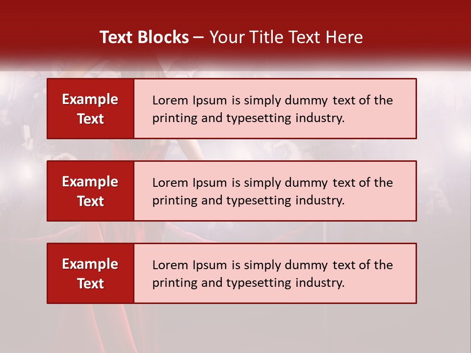 A Woman In A Red Dress Standing In Front Of A Crowd PowerPoint Template