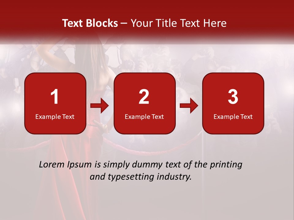 A Woman In A Red Dress Standing In Front Of A Crowd PowerPoint Template