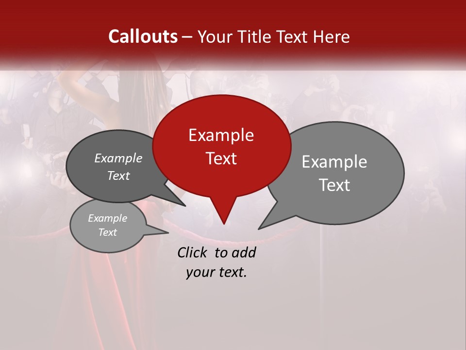 A Woman In A Red Dress Standing In Front Of A Crowd PowerPoint Template