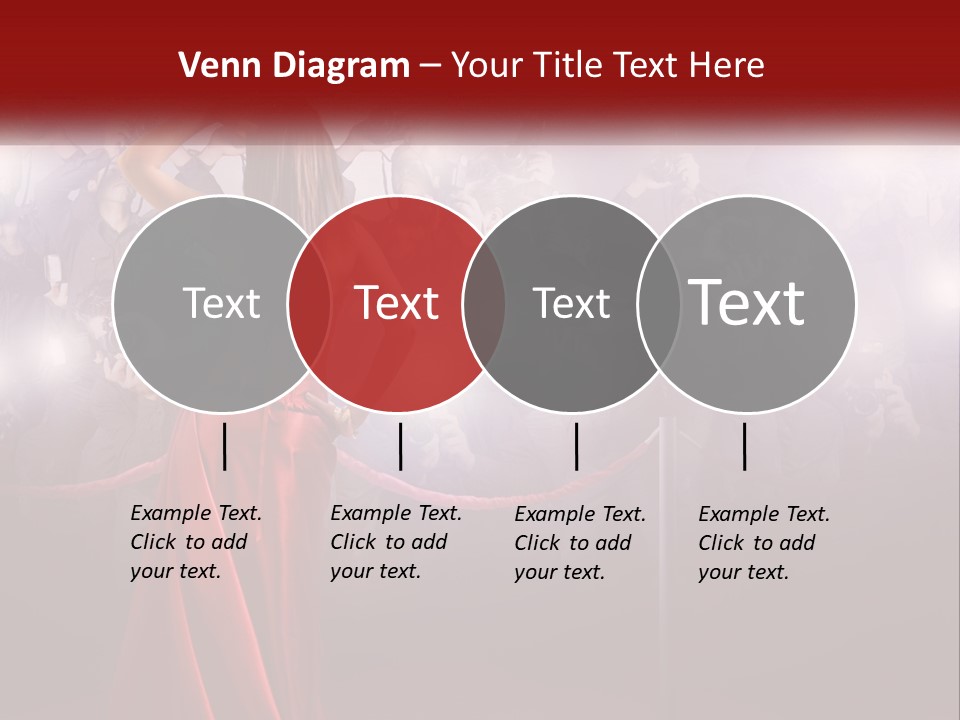 A Woman In A Red Dress Standing In Front Of A Crowd PowerPoint Template