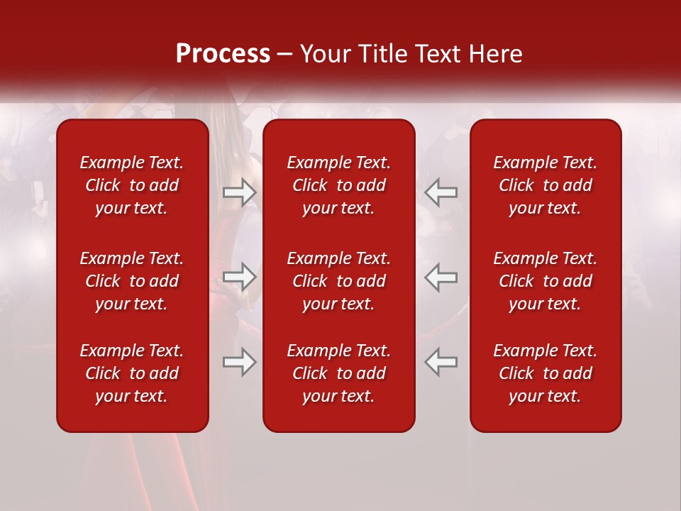 A Woman In A Red Dress Standing In Front Of A Crowd PowerPoint Template