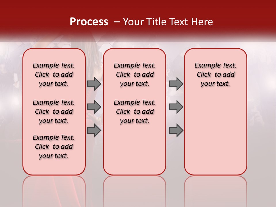 A Woman In A Red Dress Standing In Front Of A Crowd PowerPoint Template
