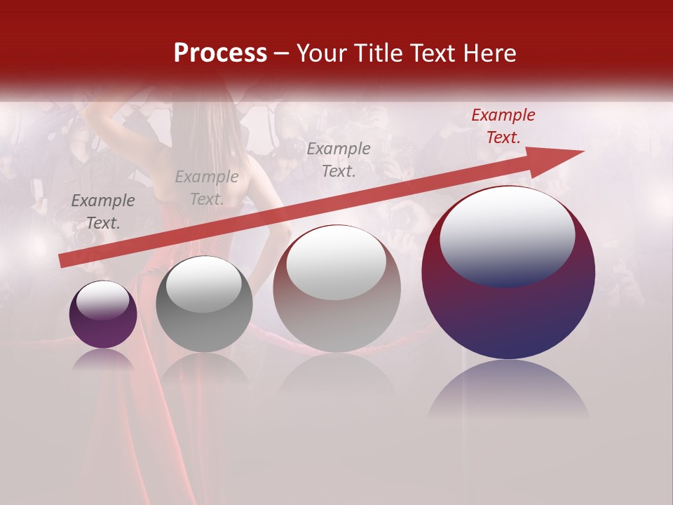 A Woman In A Red Dress Standing In Front Of A Crowd PowerPoint Template