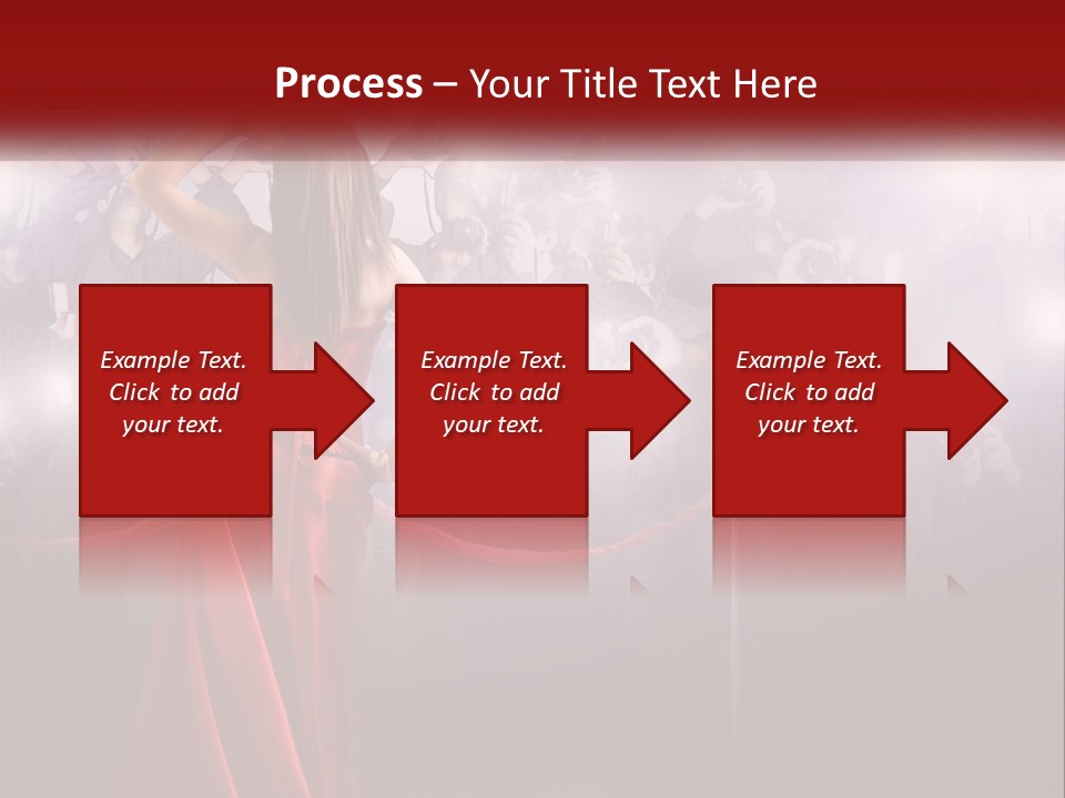 A Woman In A Red Dress Standing In Front Of A Crowd PowerPoint Template