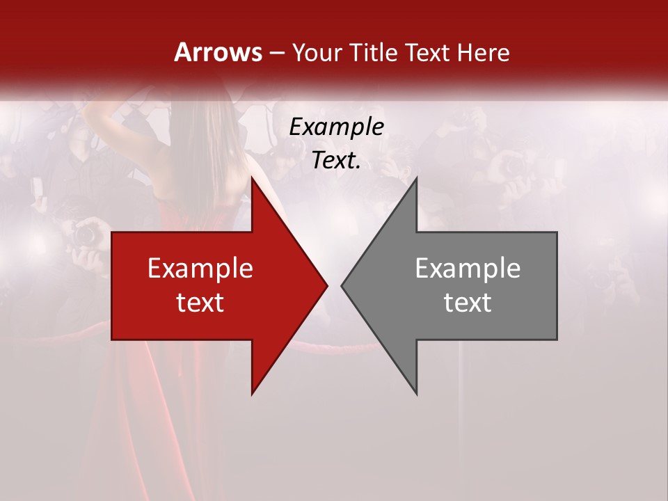 A Woman In A Red Dress Standing In Front Of A Crowd PowerPoint Template