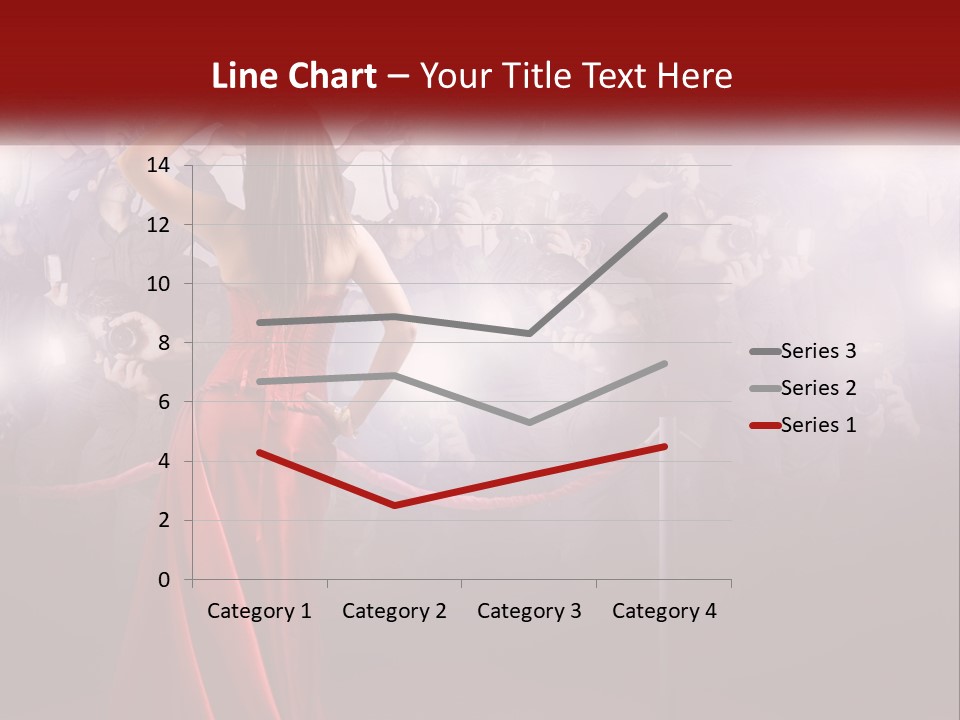 A Woman In A Red Dress Standing In Front Of A Crowd PowerPoint Template