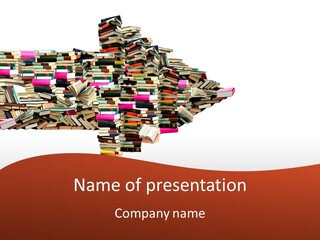 A Large Pile Of Books In The Shape Of A Map PowerPoint Template