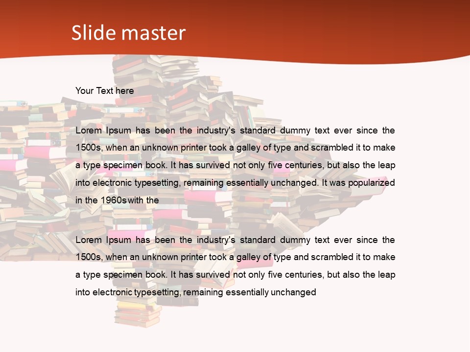 A Large Pile Of Books In The Shape Of A Map PowerPoint Template