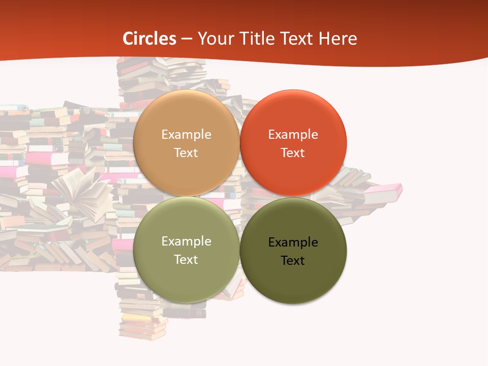 A Large Pile Of Books In The Shape Of A Map PowerPoint Template