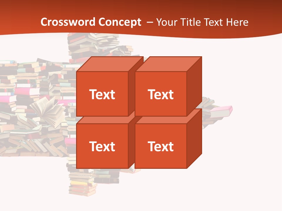 A Large Pile Of Books In The Shape Of A Map PowerPoint Template