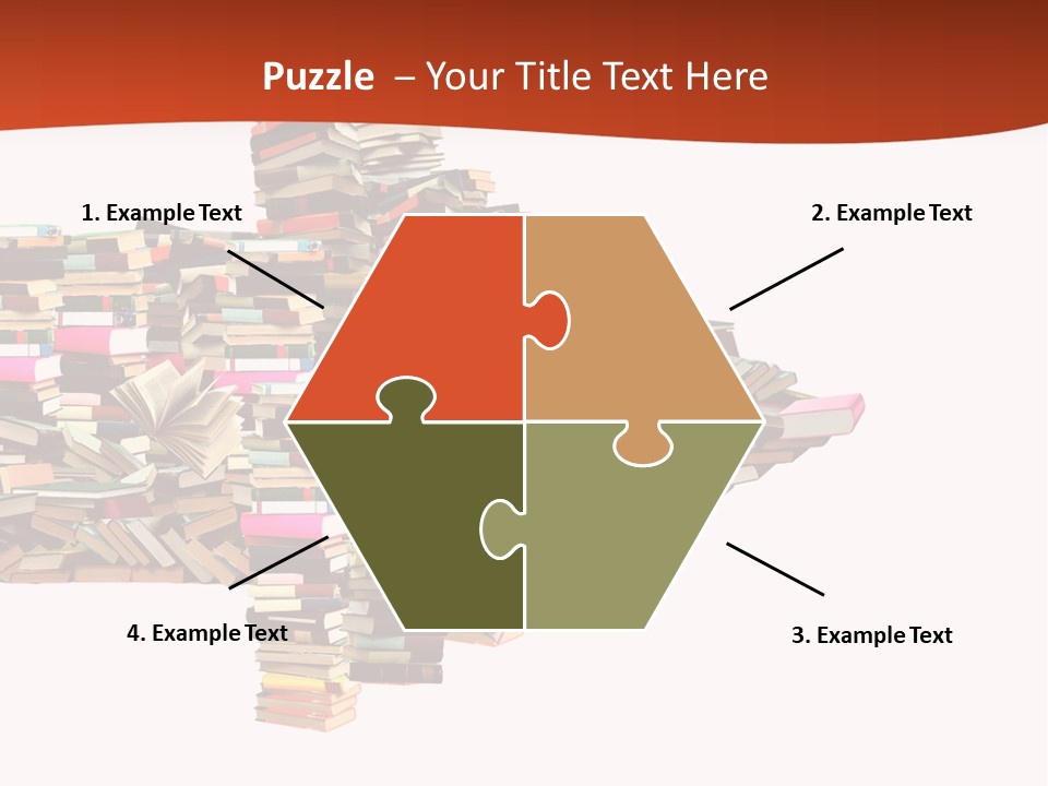 A Large Pile Of Books In The Shape Of A Map PowerPoint Template