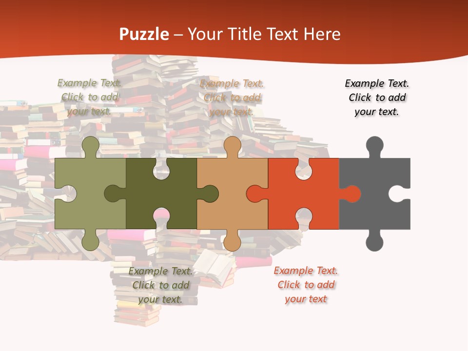 A Large Pile Of Books In The Shape Of A Map PowerPoint Template