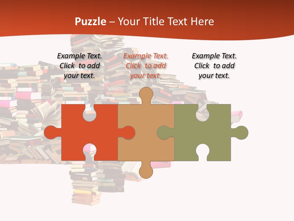 A Large Pile Of Books In The Shape Of A Map PowerPoint Template