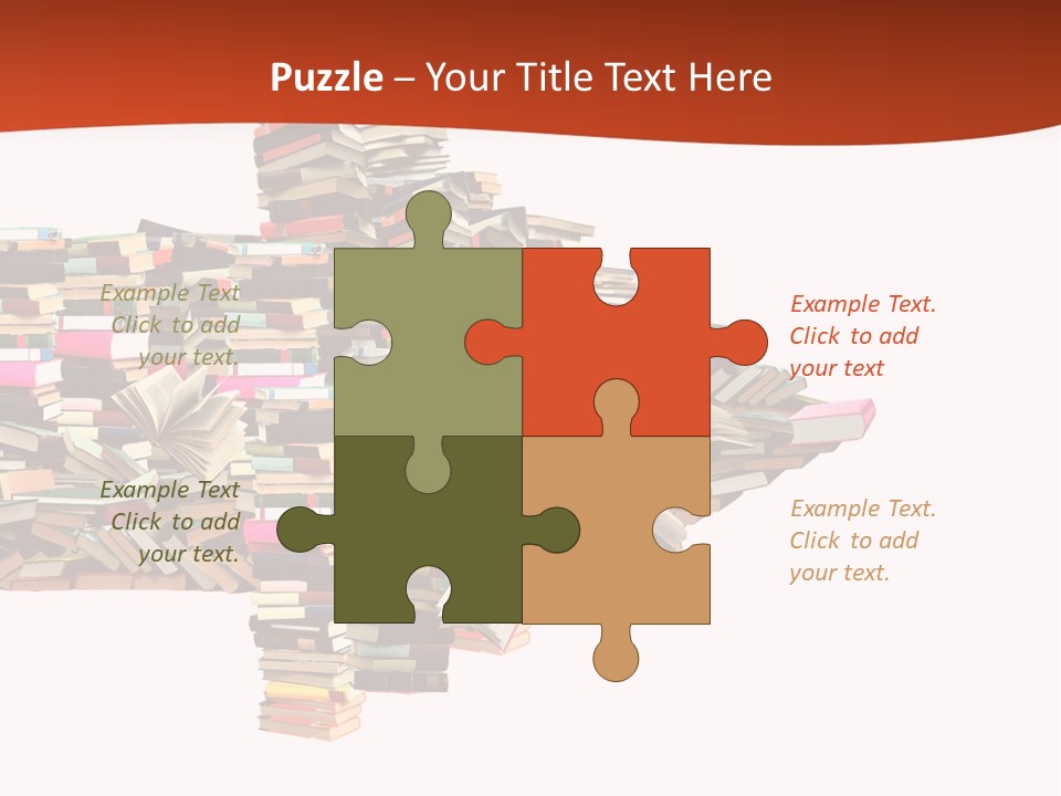 A Large Pile Of Books In The Shape Of A Map PowerPoint Template