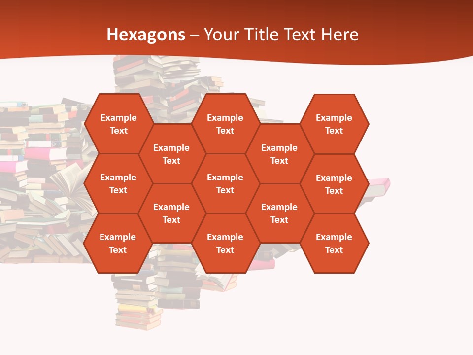A Large Pile Of Books In The Shape Of A Map PowerPoint Template