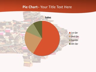 A Large Pile Of Books In The Shape Of A Map PowerPoint Template