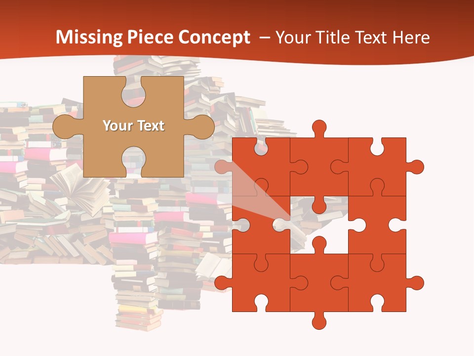 A Large Pile Of Books In The Shape Of A Map PowerPoint Template