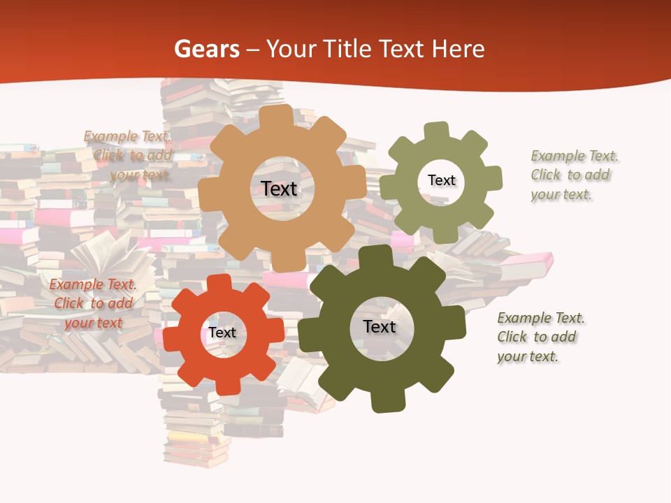 A Large Pile Of Books In The Shape Of A Map PowerPoint Template