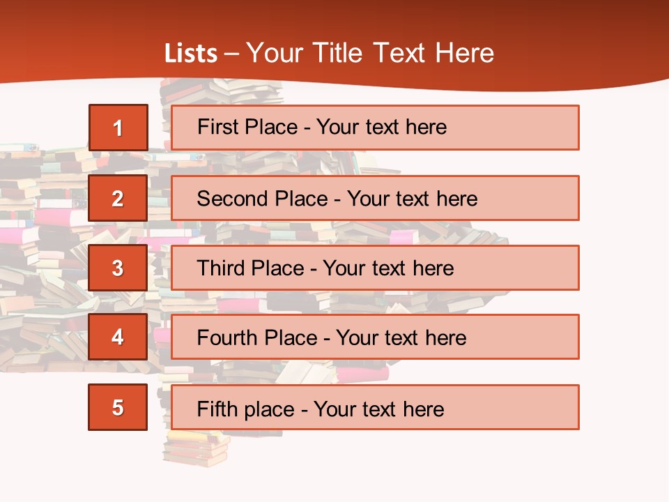A Large Pile Of Books In The Shape Of A Map PowerPoint Template