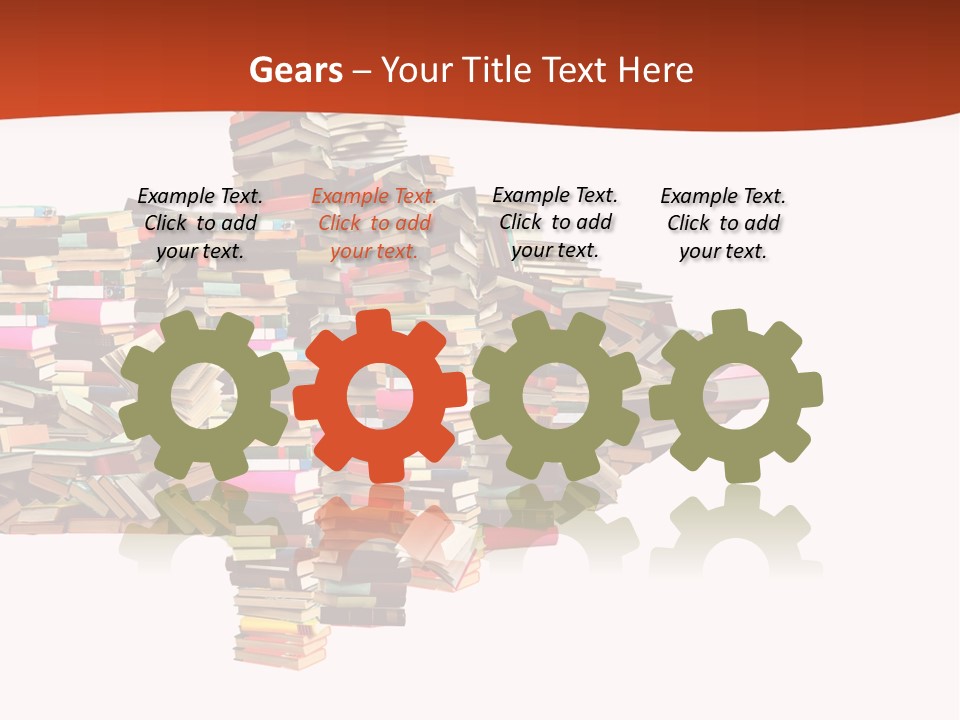 A Large Pile Of Books In The Shape Of A Map PowerPoint Template
