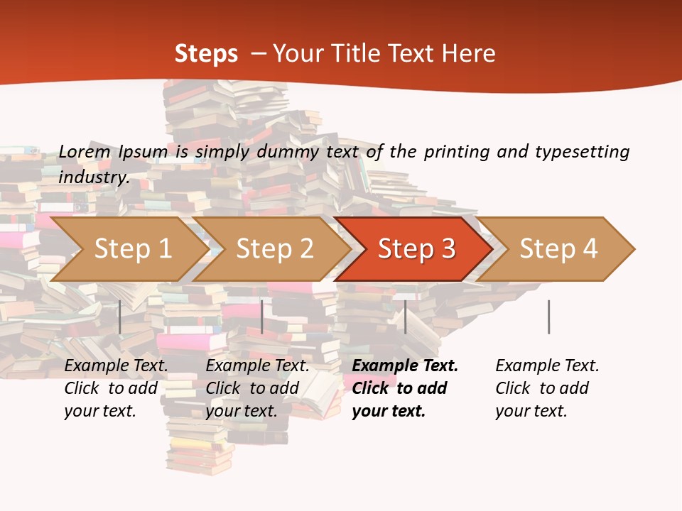 A Large Pile Of Books In The Shape Of A Map PowerPoint Template