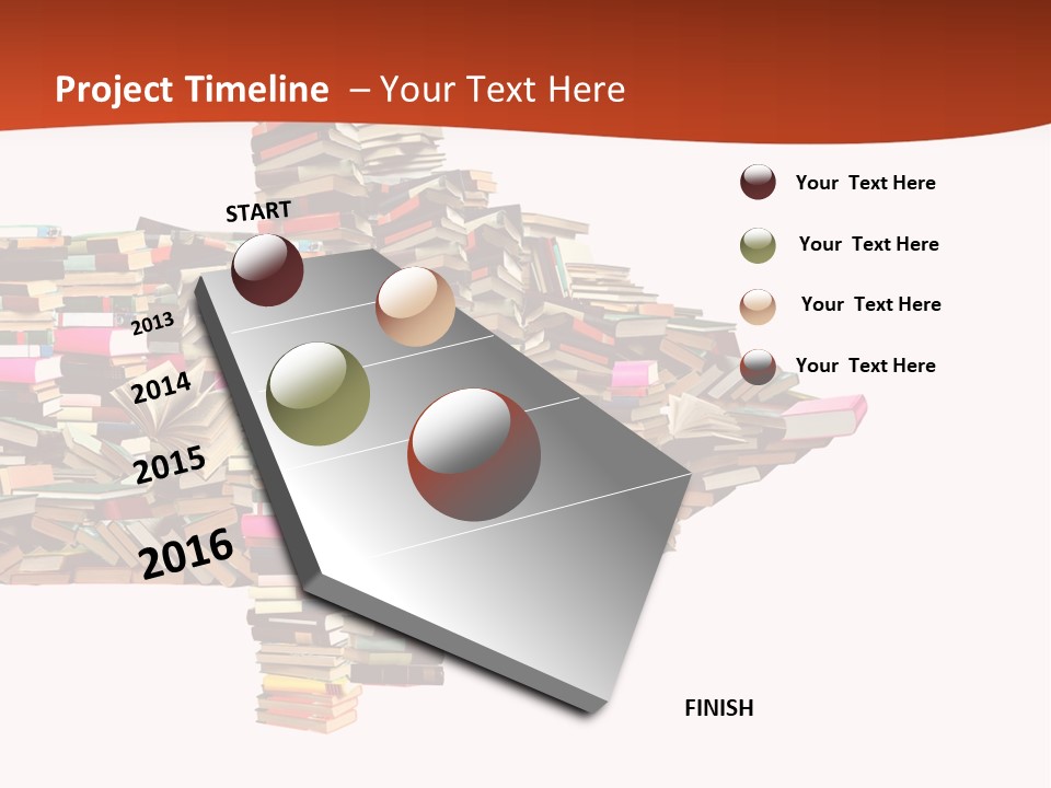 A Large Pile Of Books In The Shape Of A Map PowerPoint Template