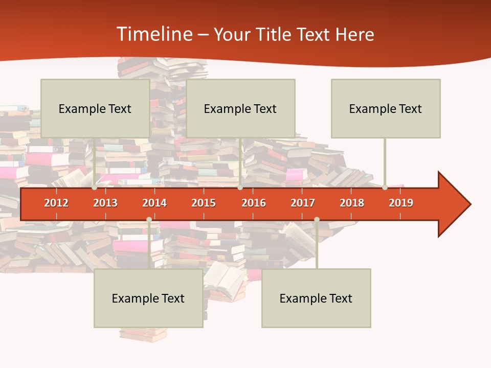 A Large Pile Of Books In The Shape Of A Map PowerPoint Template