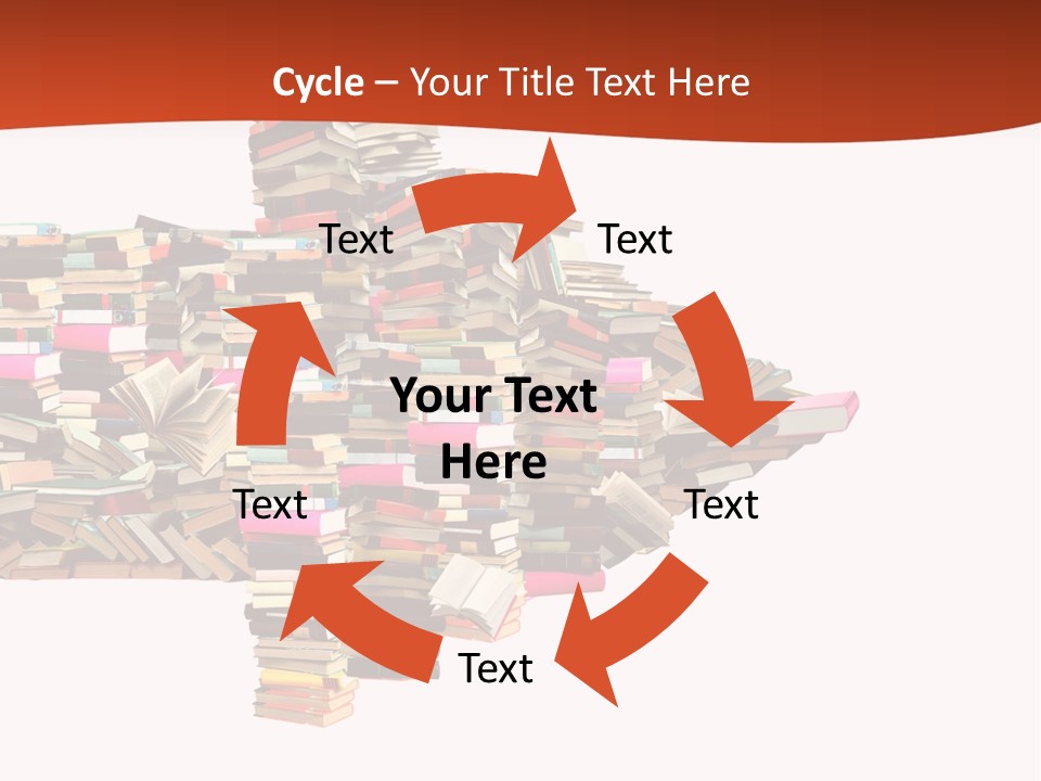 A Large Pile Of Books In The Shape Of A Map PowerPoint Template