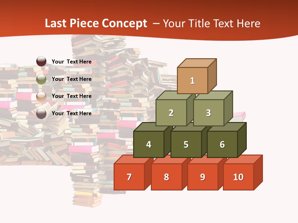 A Large Pile Of Books In The Shape Of A Map PowerPoint Template