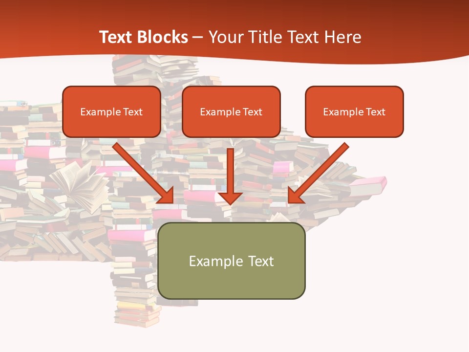 A Large Pile Of Books In The Shape Of A Map PowerPoint Template