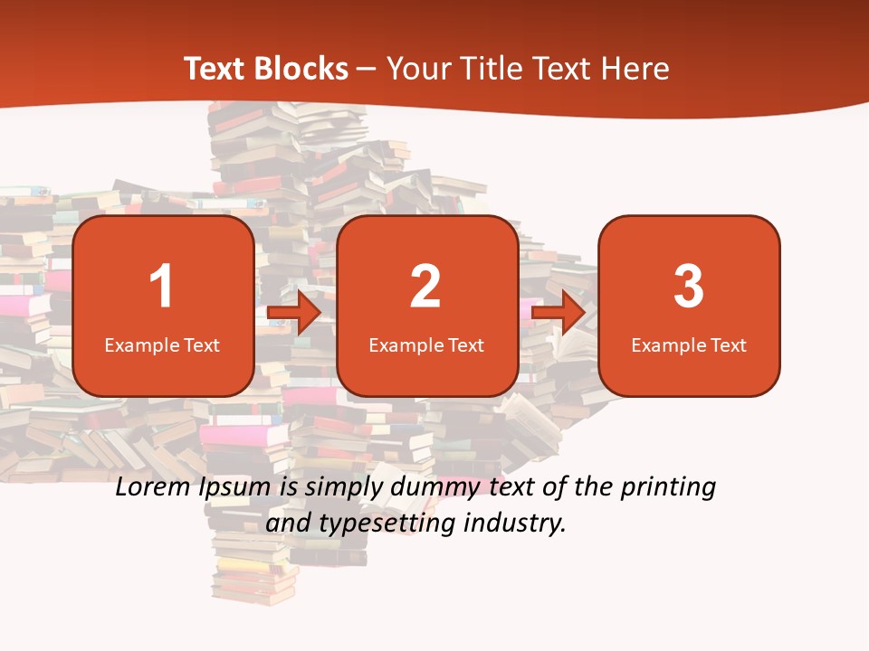 A Large Pile Of Books In The Shape Of A Map PowerPoint Template