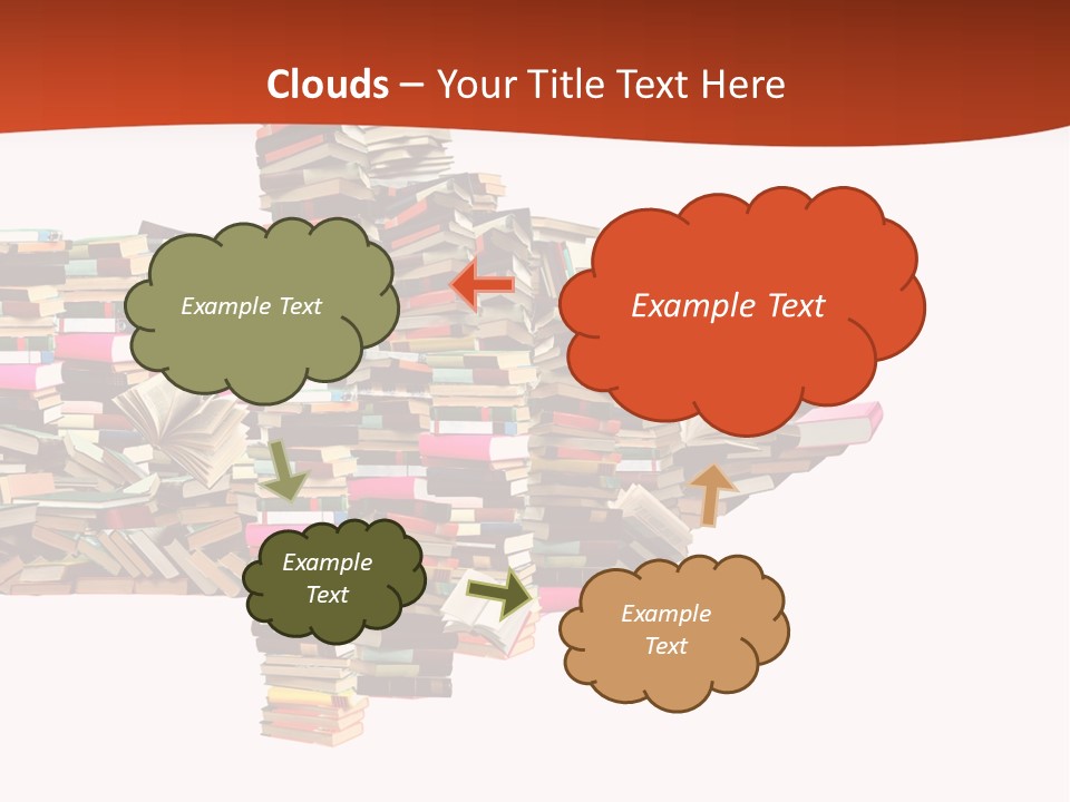 A Large Pile Of Books In The Shape Of A Map PowerPoint Template