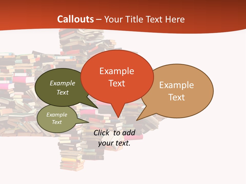 A Large Pile Of Books In The Shape Of A Map PowerPoint Template