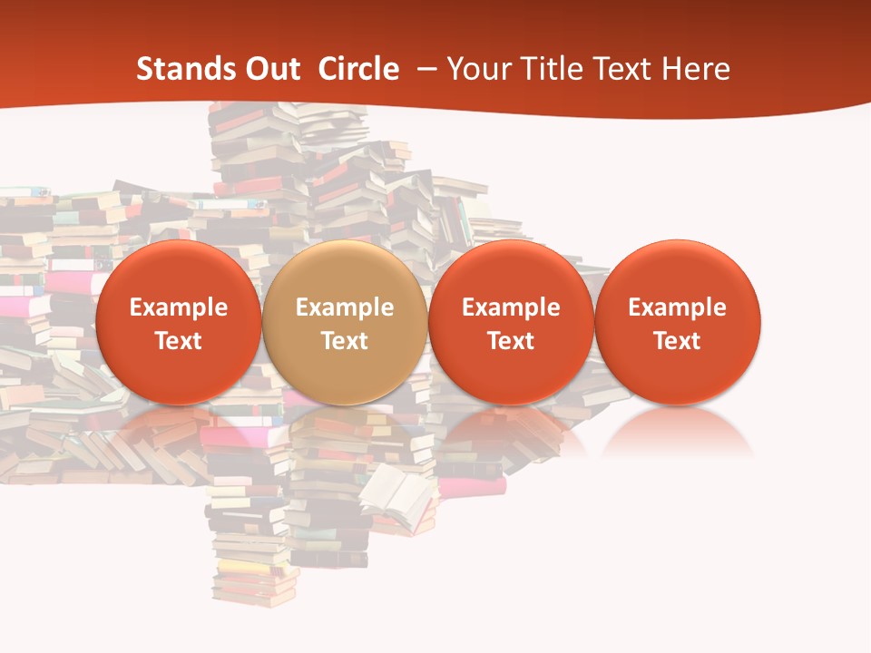 A Large Pile Of Books In The Shape Of A Map PowerPoint Template