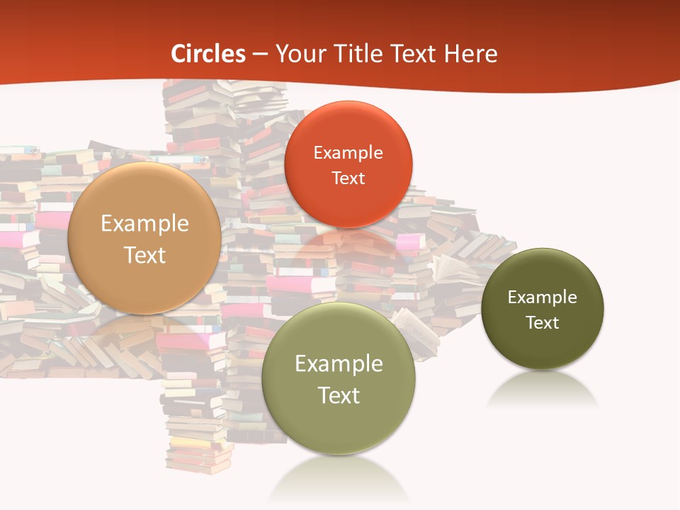 A Large Pile Of Books In The Shape Of A Map PowerPoint Template