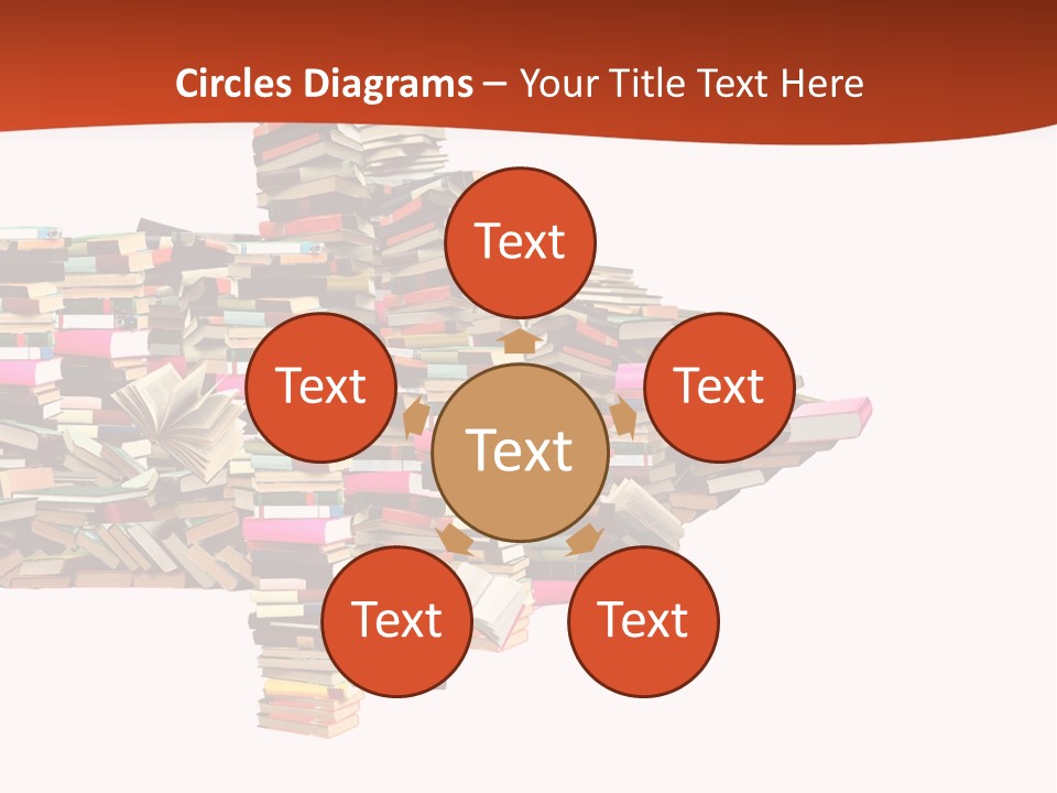 A Large Pile Of Books In The Shape Of A Map PowerPoint Template