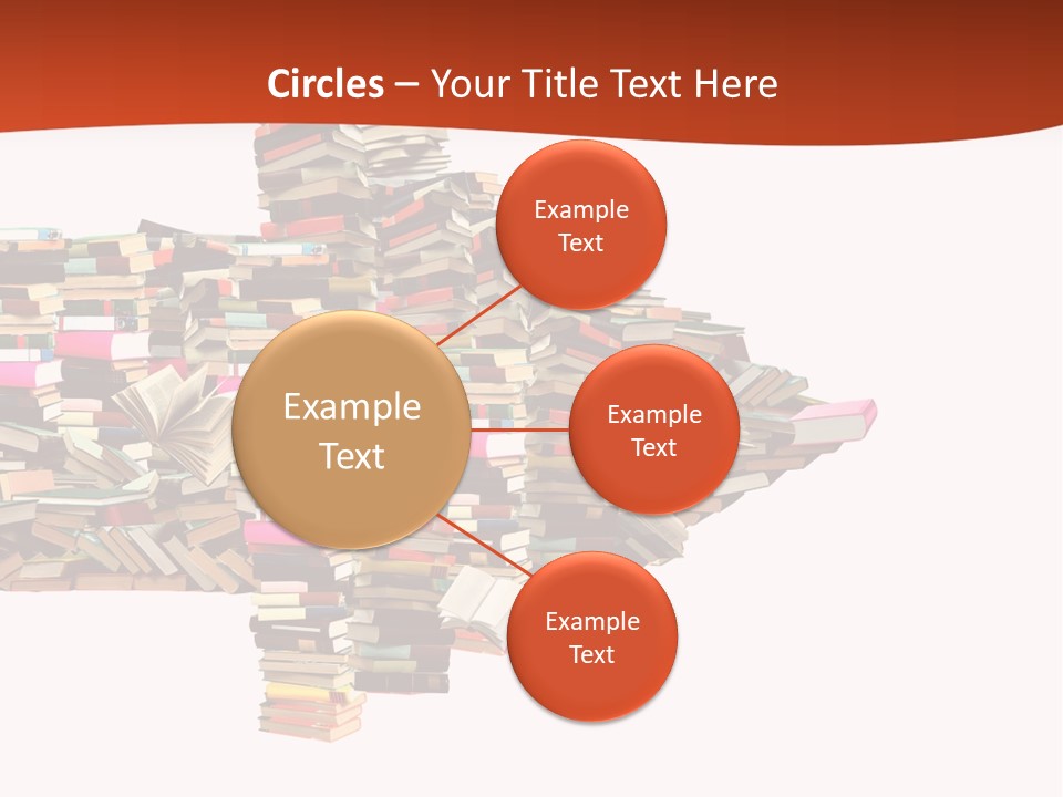 A Large Pile Of Books In The Shape Of A Map PowerPoint Template