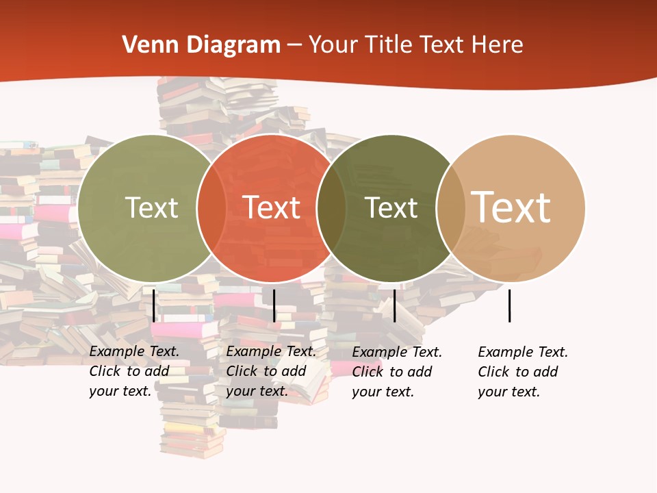 A Large Pile Of Books In The Shape Of A Map PowerPoint Template
