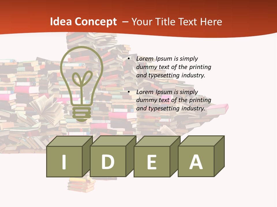 A Large Pile Of Books In The Shape Of A Map PowerPoint Template
