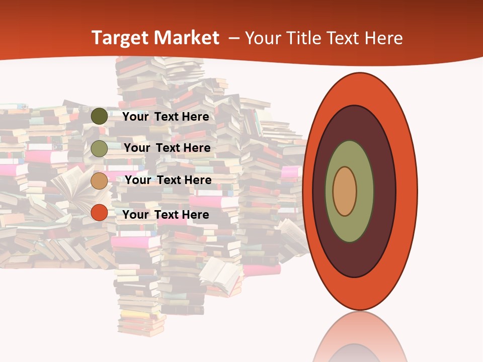 A Large Pile Of Books In The Shape Of A Map PowerPoint Template