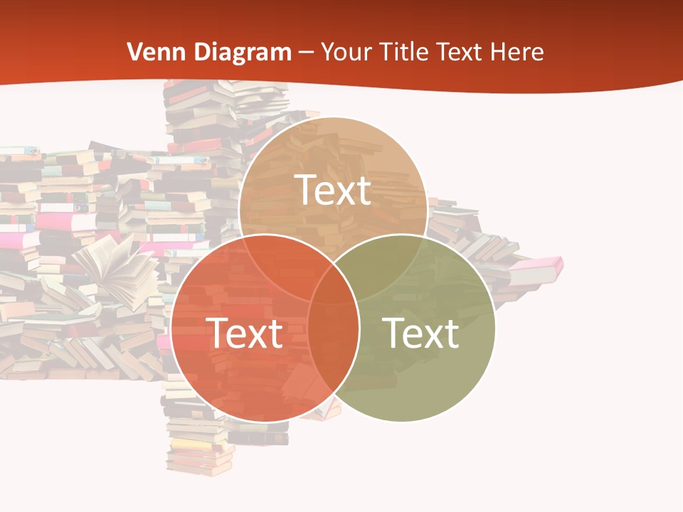 A Large Pile Of Books In The Shape Of A Map PowerPoint Template