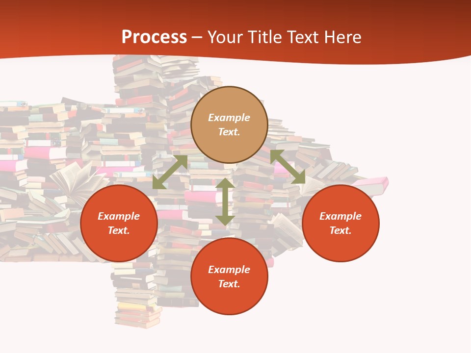 A Large Pile Of Books In The Shape Of A Map PowerPoint Template