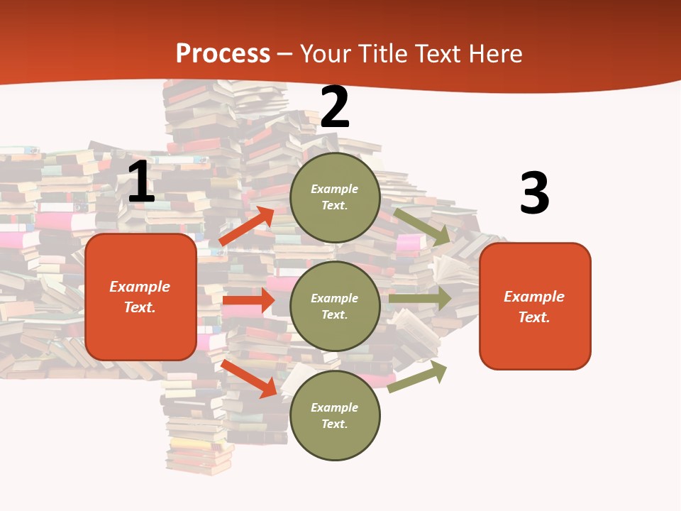 A Large Pile Of Books In The Shape Of A Map PowerPoint Template