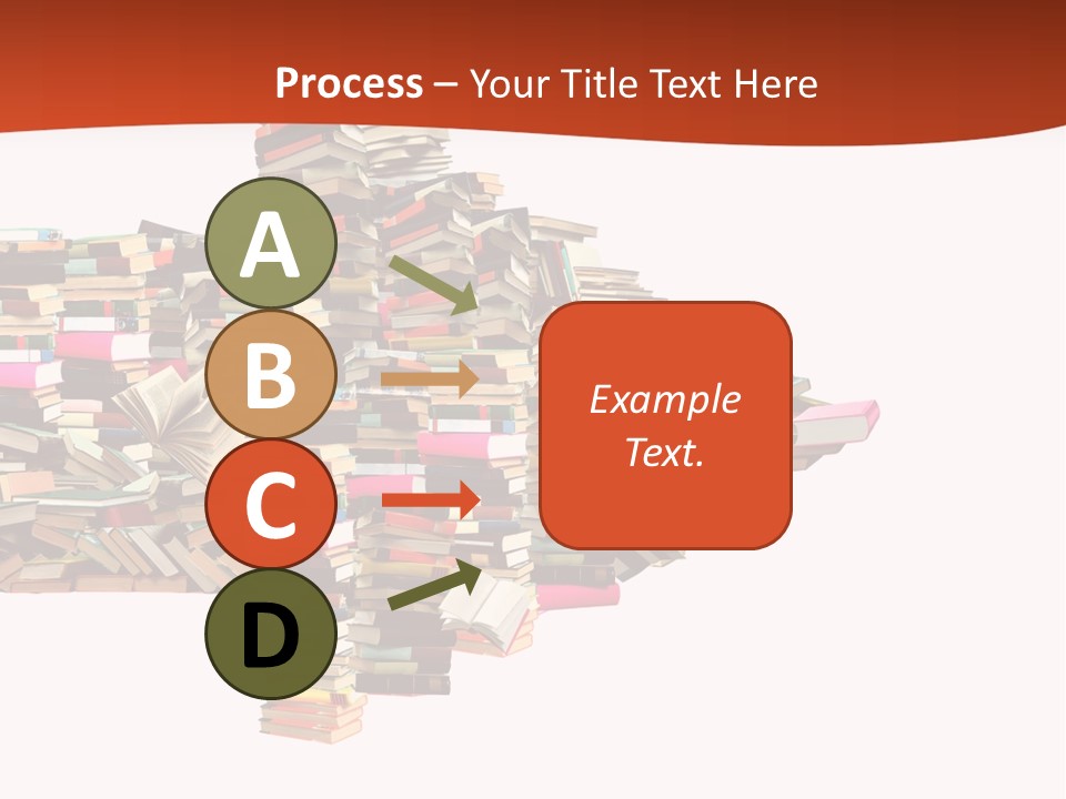 A Large Pile Of Books In The Shape Of A Map PowerPoint Template