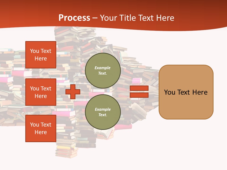 A Large Pile Of Books In The Shape Of A Map PowerPoint Template