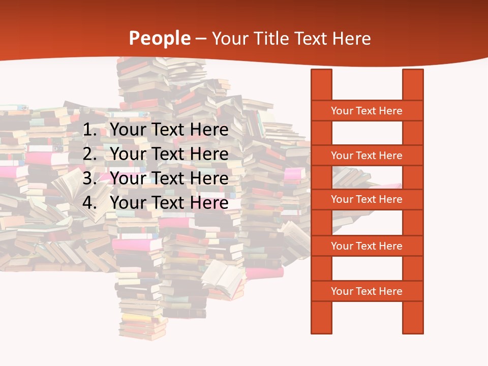 A Large Pile Of Books In The Shape Of A Map PowerPoint Template