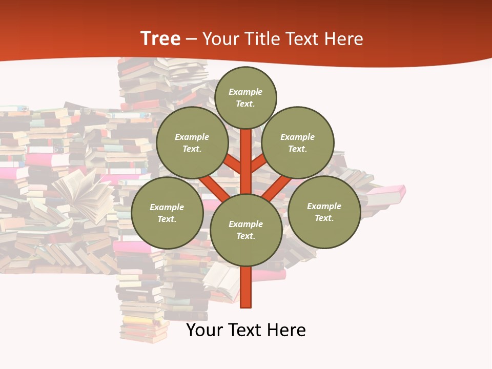A Large Pile Of Books In The Shape Of A Map PowerPoint Template