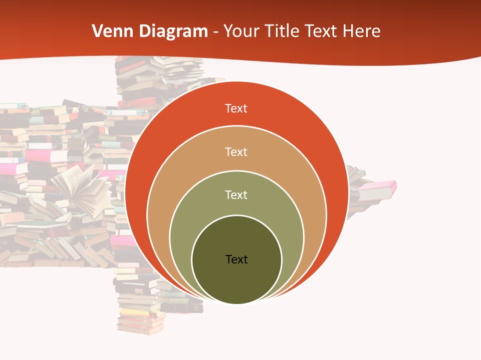 A Large Pile Of Books In The Shape Of A Map PowerPoint Template
